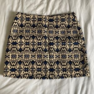 Funky black, blue and creme mini skirt from H&M
